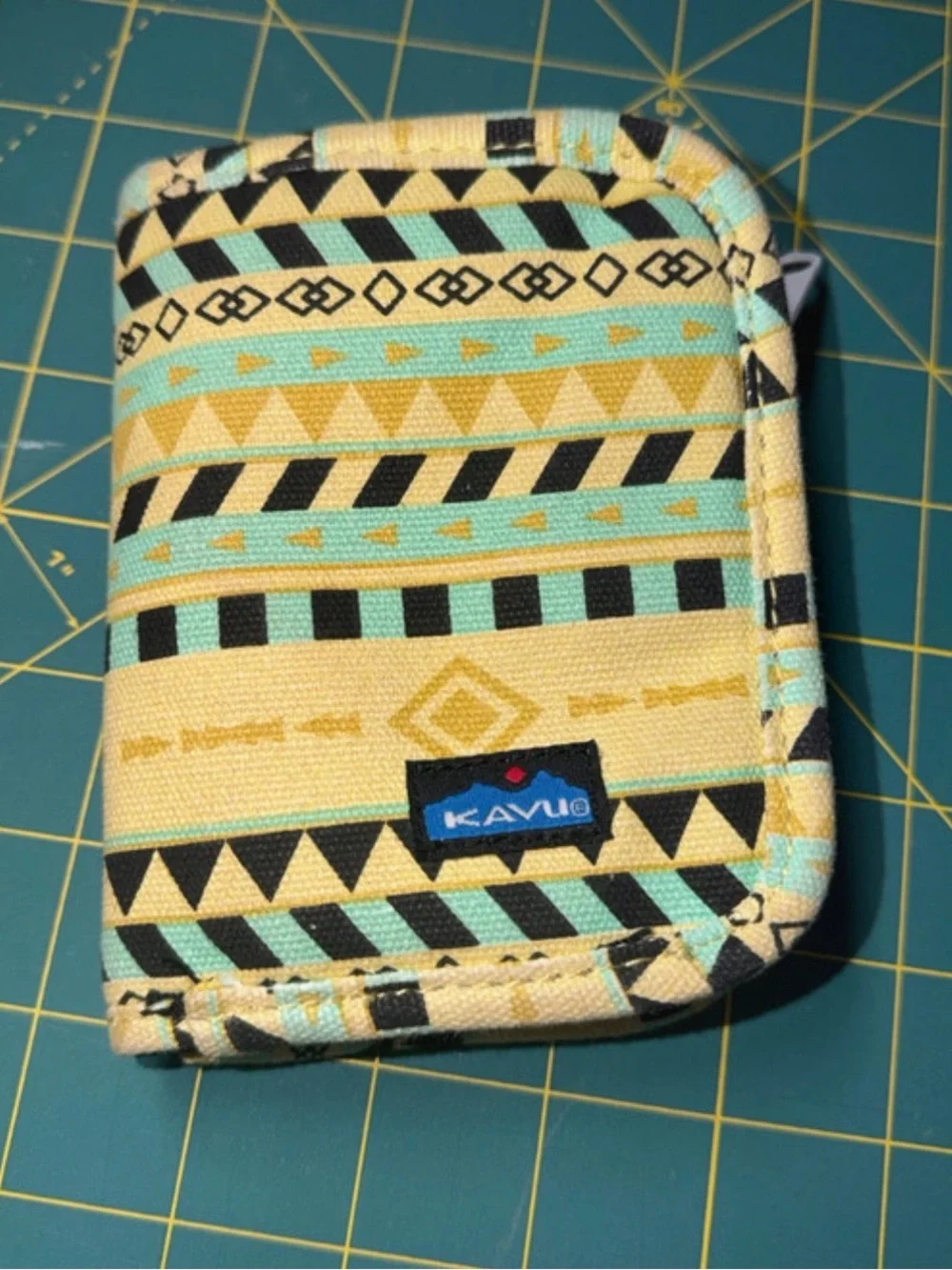 Kavu Yellow and Multicolor Chevron & Aztec Wallet bundle